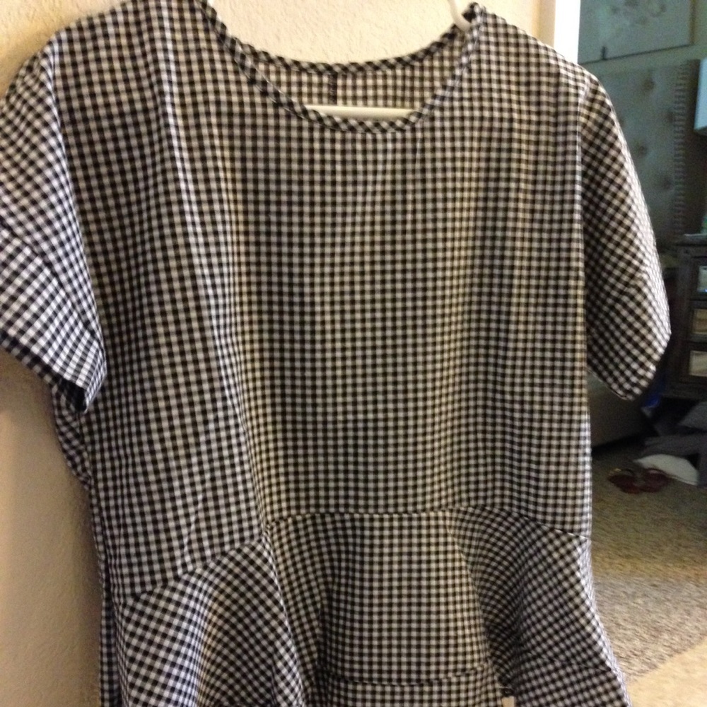 Shein gingham peplum top